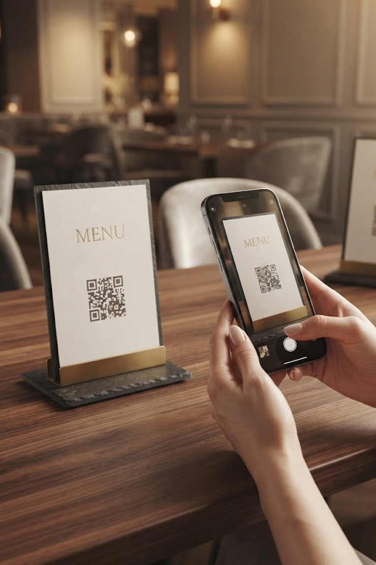Carta digital con código QR en un local gastronómico